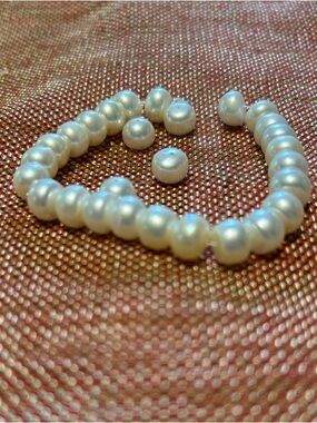 Genuine Freshwater Pearl From A Bracelet For  Your Next Jewelry Project